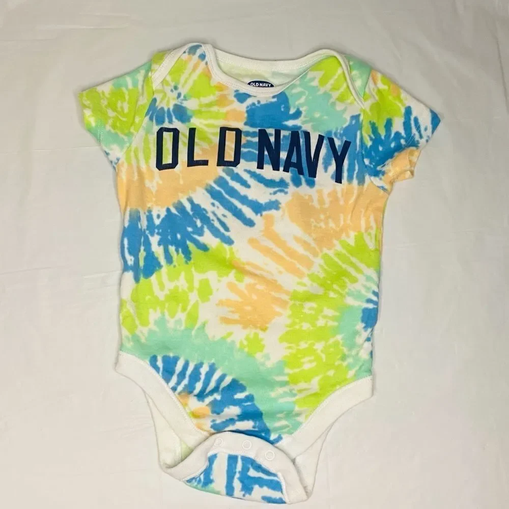 Unisex Old Navy Tie-dye short sleeve onesie Size 6-12 months